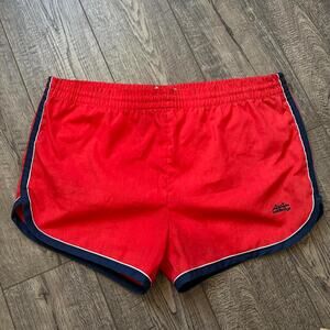 Vintage 70s 80s Sandbridge Mini Rad White Striped Swim Trunk Gym Shorts